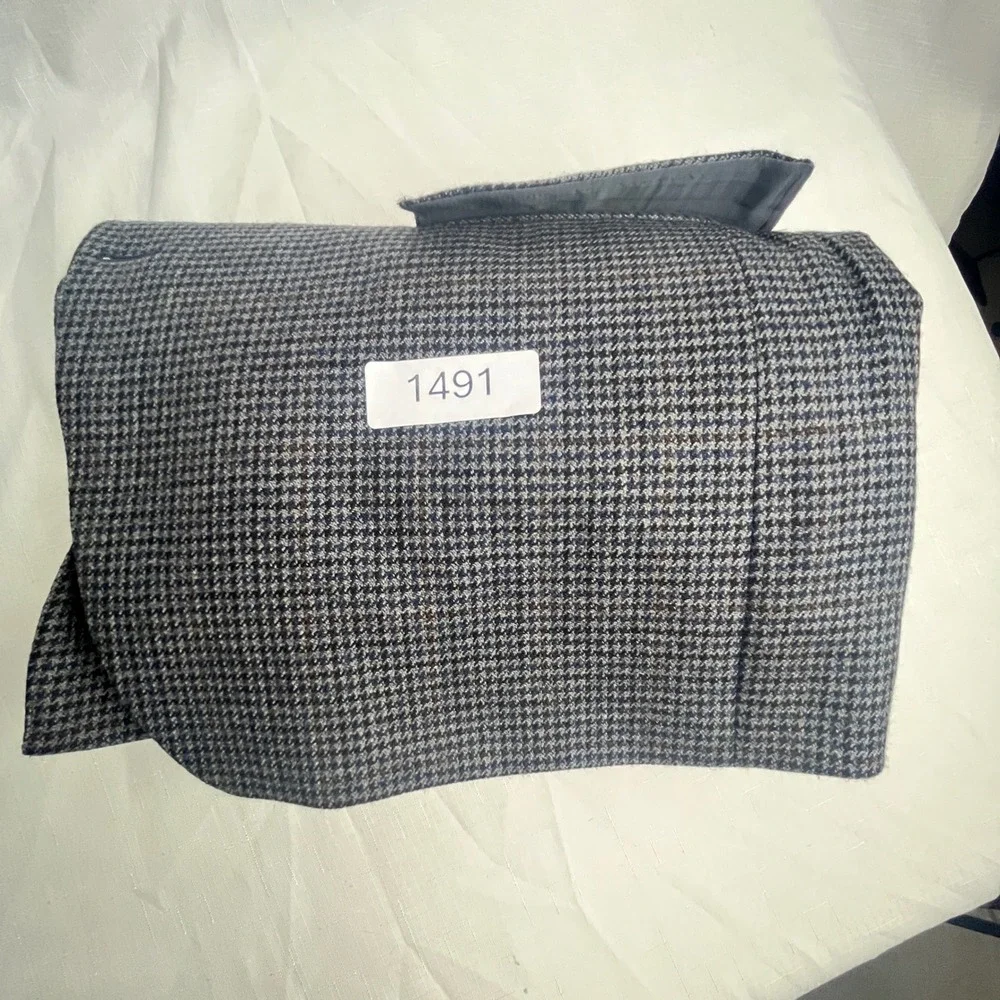 Lauren Ralph Lauren Blazer Men 46R Grey Houndstooth‎ 100% Wool Sport Coat